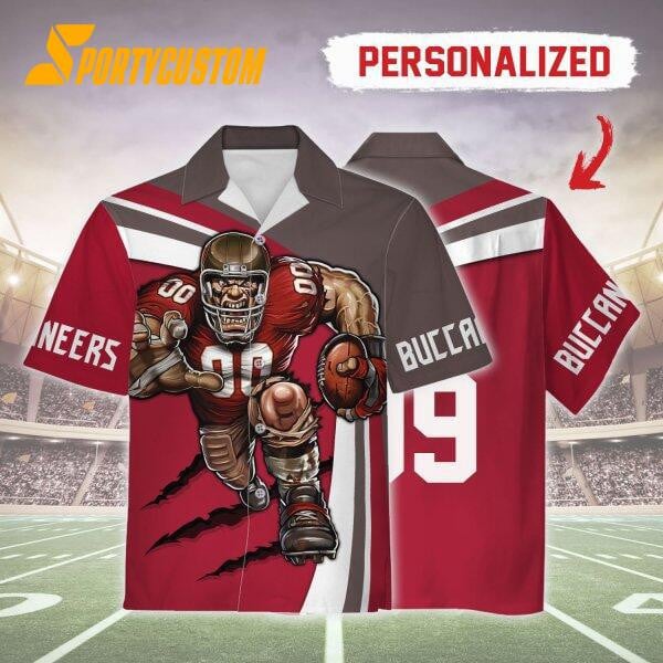 Tampa Bay Buccaneers Football Team Mascot Custom Name & Number Hawaiian Shirt