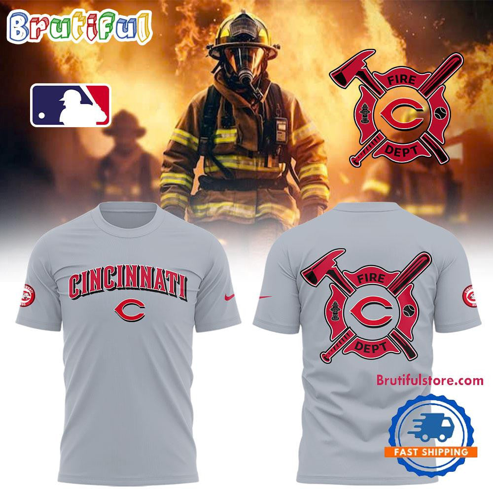 Colorado Rockies x Firefighter Appreciation Night All Over Printed T-shirt - Gray