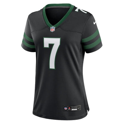 Justin Fields 7 New York Jets Alternate Game Player Women Jersey - Black