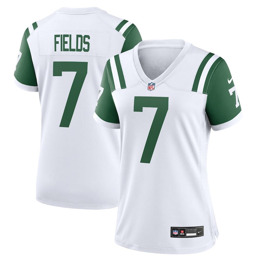 Justin Fields 7 New York Jets Alternate Game Player Women Jersey - White