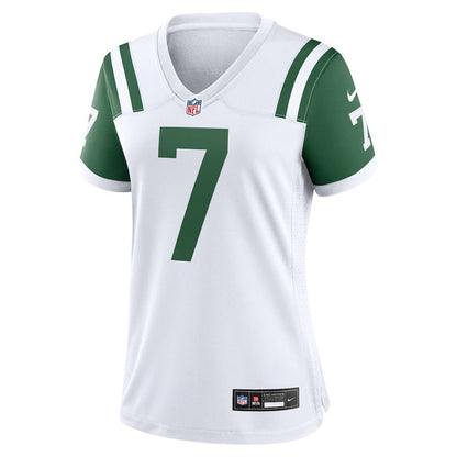 Justin Fields 7 New York Jets Alternate Game Player Women Jersey - White