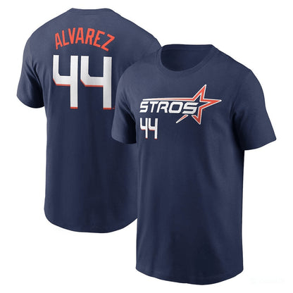 Yordan Álvarez 44 Houston Astros 2025 City Connect Fuse Name & Number T-Shirt - Navy