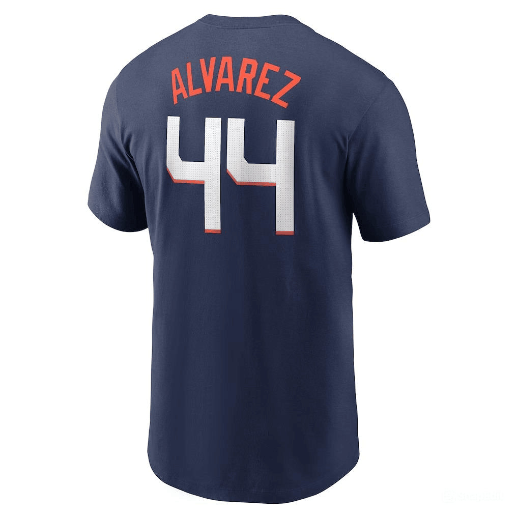 Yordan Álvarez 44 Houston Astros 2025 City Connect Fuse Name & Number T-Shirt - Navy
