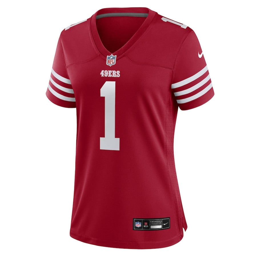 Ricky Pearsall 1 San Francisco 49ers Women's Team Game Jersey - Scarlet