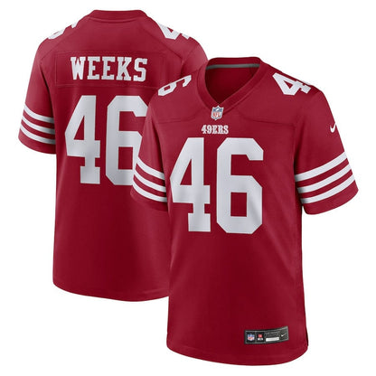 Jon Weeks 46 San Francisco 49ers Team Game Men Jersey - Scarlet
