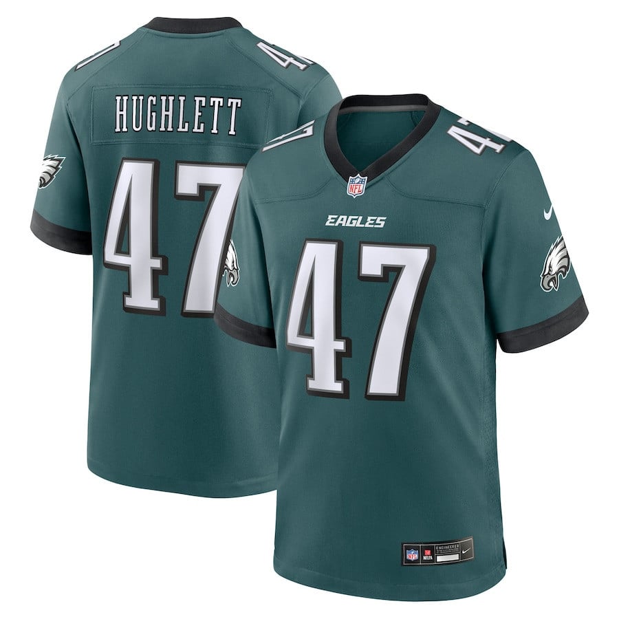 Charley Hughlett 47 Philadelphia Eagles Team Game Men Jersey - Midnight Green