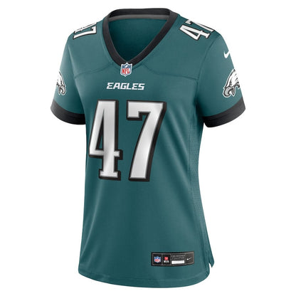 Charley Hughlett 47 Philadelphia Eagles Women's Team Game Jersey - Midnight Green