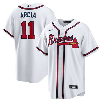 Orlando Arcia 11 Atlanta Braves Home Men Jersey - White