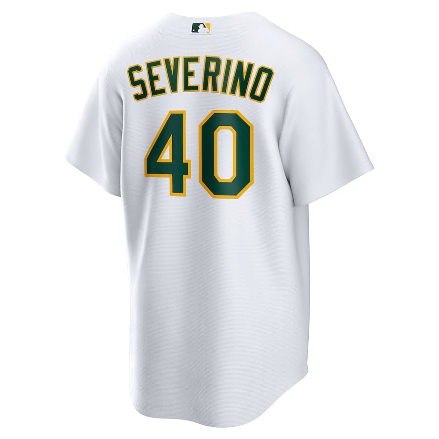 Luis Severino 40 Athletics Home Men Jersey - White