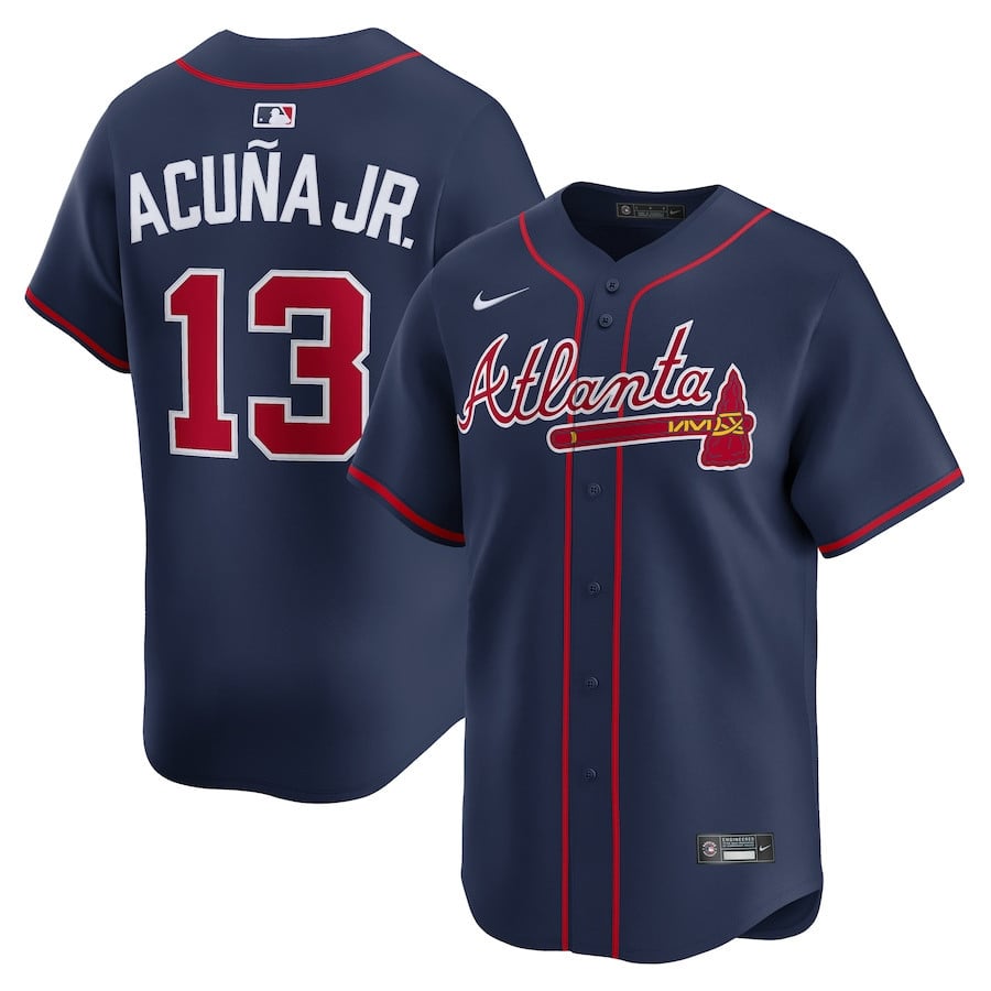 Ronald Acuña Jr. 13 Atlanta Braves Alternate Limited Men Jersey - Navy