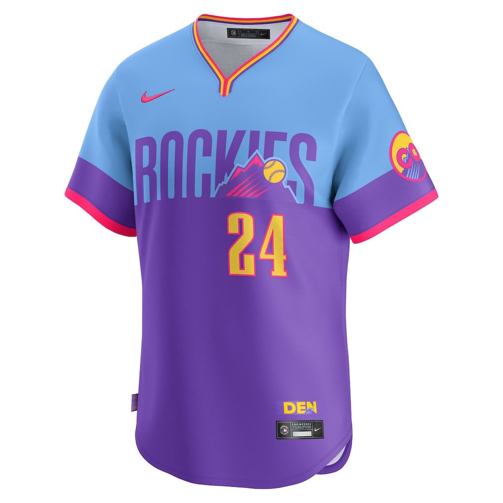 Ryan McMahon 24 Colorado Rockies 2025 City Connect Limited Player Men Jersey - Purple/Light Blue