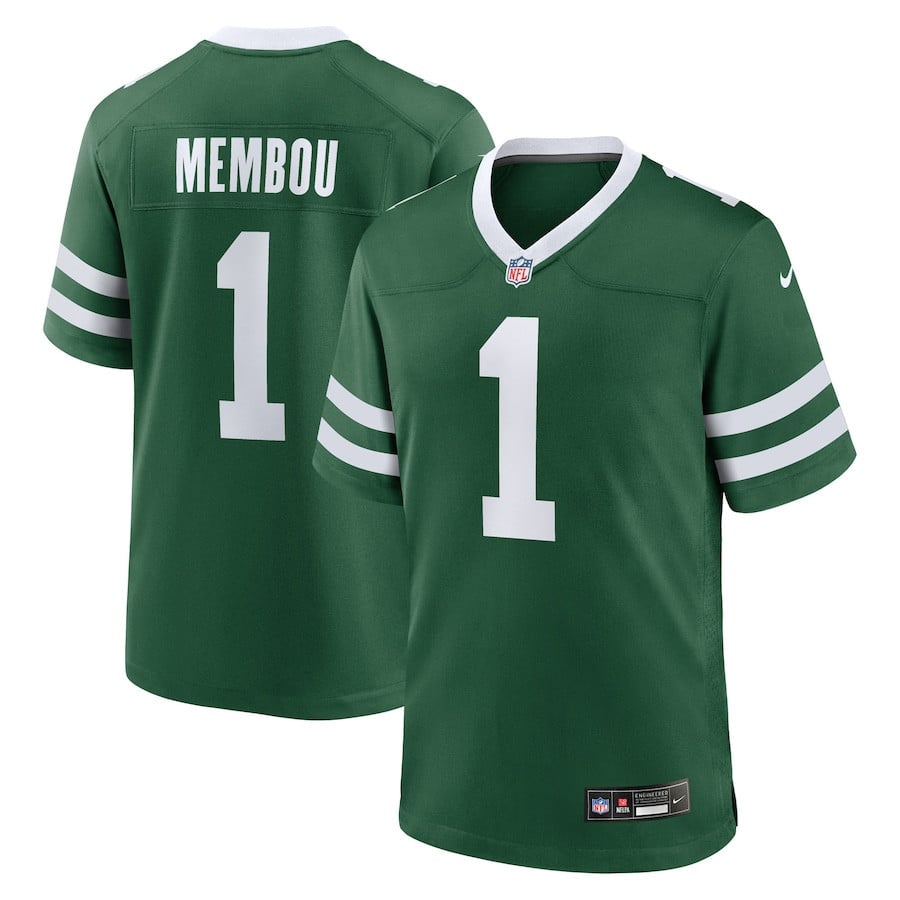 Armand Membou 1 New York Jets 2025 Draft First Round Pick Game Jersey - Legacy Green