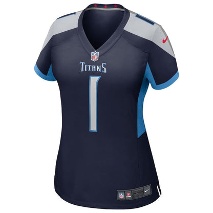 Cameron Ward 1 Tennessee Titans Women's 2025 Draft First Round Pick Alternate Game Jersey - Navy
