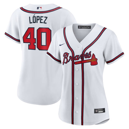 Reynaldo Lopez 40 Atlanta Braves Women's Home Jersey - White