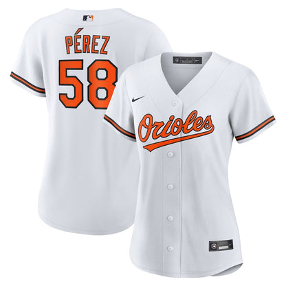 Cionel Pérez 58 Baltimore Orioles Women's Home Jersey - White
