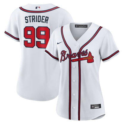 Spencer Strider 99 Atlanta Braves Women's Home Jersey - White