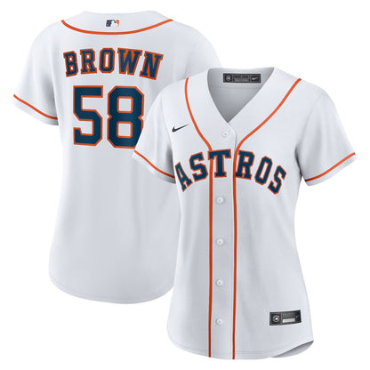 Hunter Brown 58 Houston Astros Women's Home Jersey - White