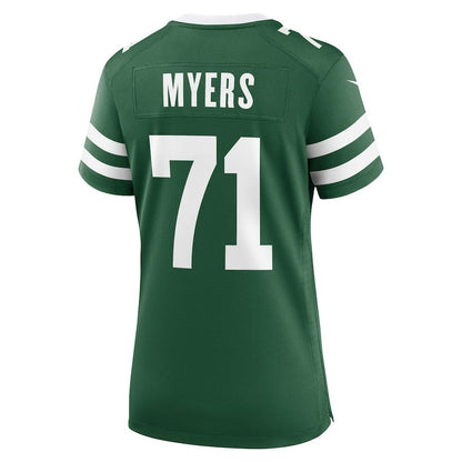 Josh Myers 71 New York Jets Women's Team Game Jersey - Legacy Green