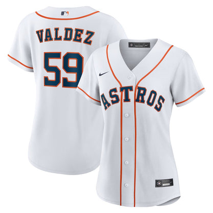 Framber Valdez 59 Houston Astros Women's Home Jersey - White