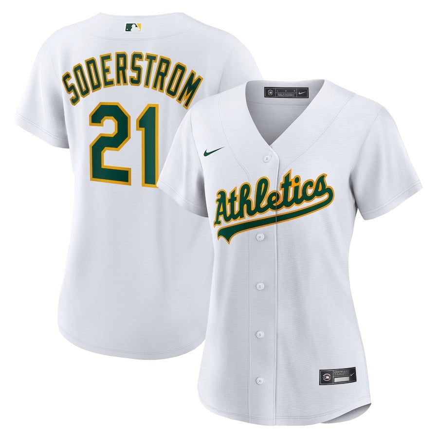 Tyler Soderstrom 21 Athletics Women's Home Jersey - White