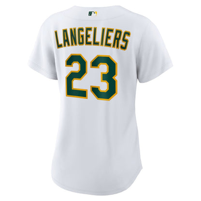 Shea Langeliers 23 Athletics Women's Home Jersey - White