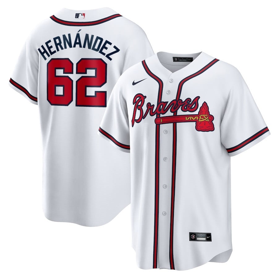 Daysbel Hernandez 62 Atlanta Braves Home Men Jersey - White