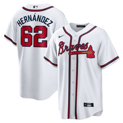 Daysbel Hernandez 62 Atlanta Braves Home Men Jersey - White