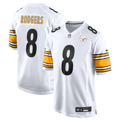 Aaron Rodgers 8 Pittsburgh Steelers Game Men Jersey - White