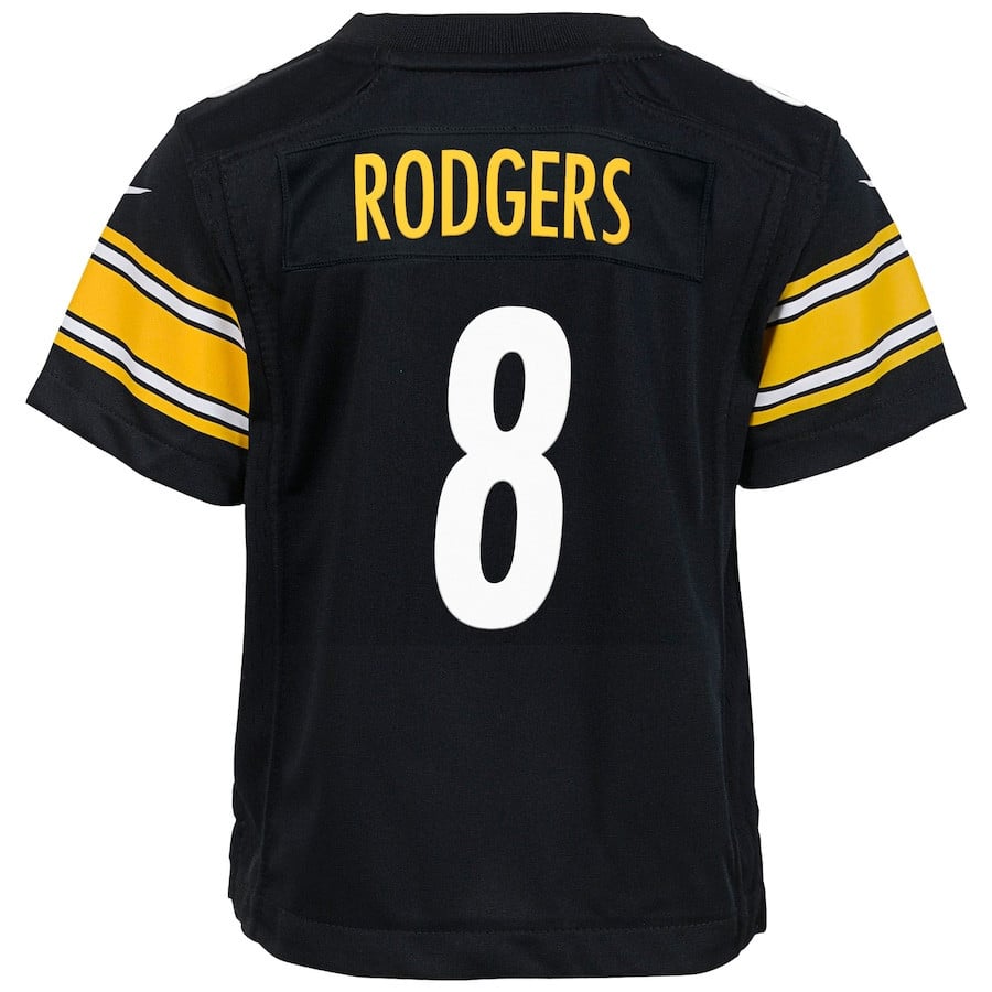 Aaron Rodgers 8 Pittsburgh Steelers YOUTH Game Jersey - Black