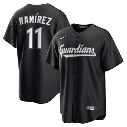 José Ramírez 11 Cleveland Guardians Lights Out Men Jersey - Black