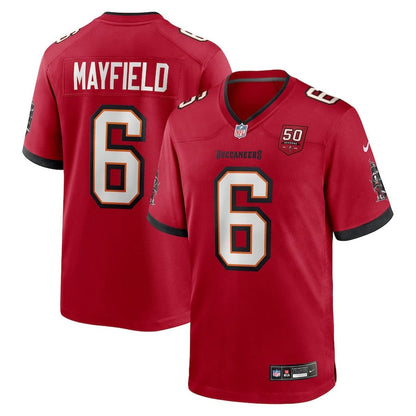 Baker Mayfield 6 Tampa Bay Buccaneers 50th Anniversary Game Men Jersey - Red
