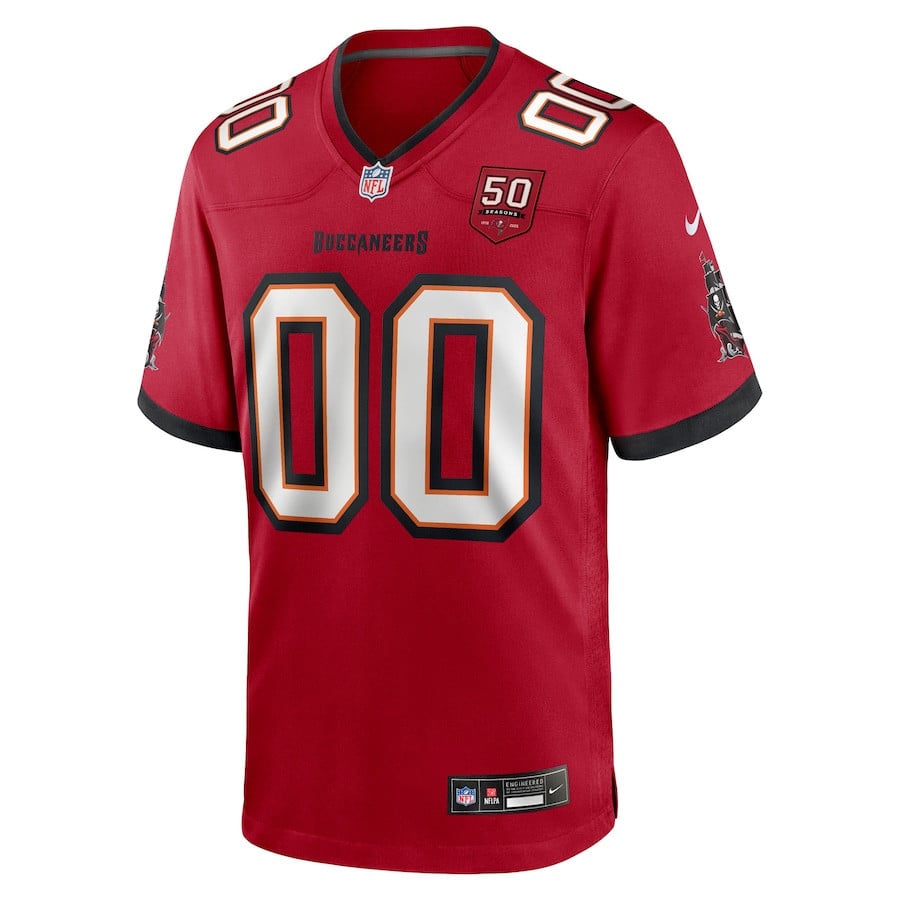 Tampa Bay Buccaneers 50th Anniversary Custom Game Men Jersey - Red