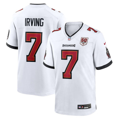 Bucky Irving 7 Tampa Bay Buccaneers 50th Anniversary Game Men Jersey - White
