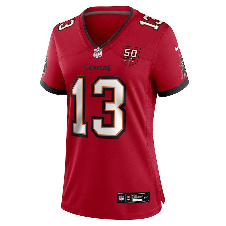 Mike Evans 13 Tampa Bay Buccaneers Women's 50th Anniversary Game Jersey - Red