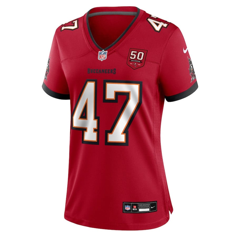 John Lynch 47 Tampa Bay Buccaneers Women's 50th Anniversary Game Jersey - Red