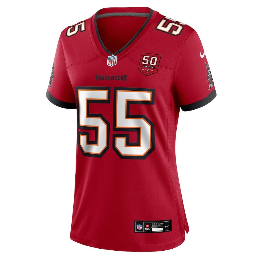 Derrick Brooks 55 Tampa Bay Buccaneers Women's 50th Anniversary Game Jersey - Red