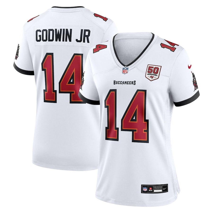 Chris Godwin Jr. 14 Tampa Bay Buccaneers Women's 50th Anniversary Game Jersey - White