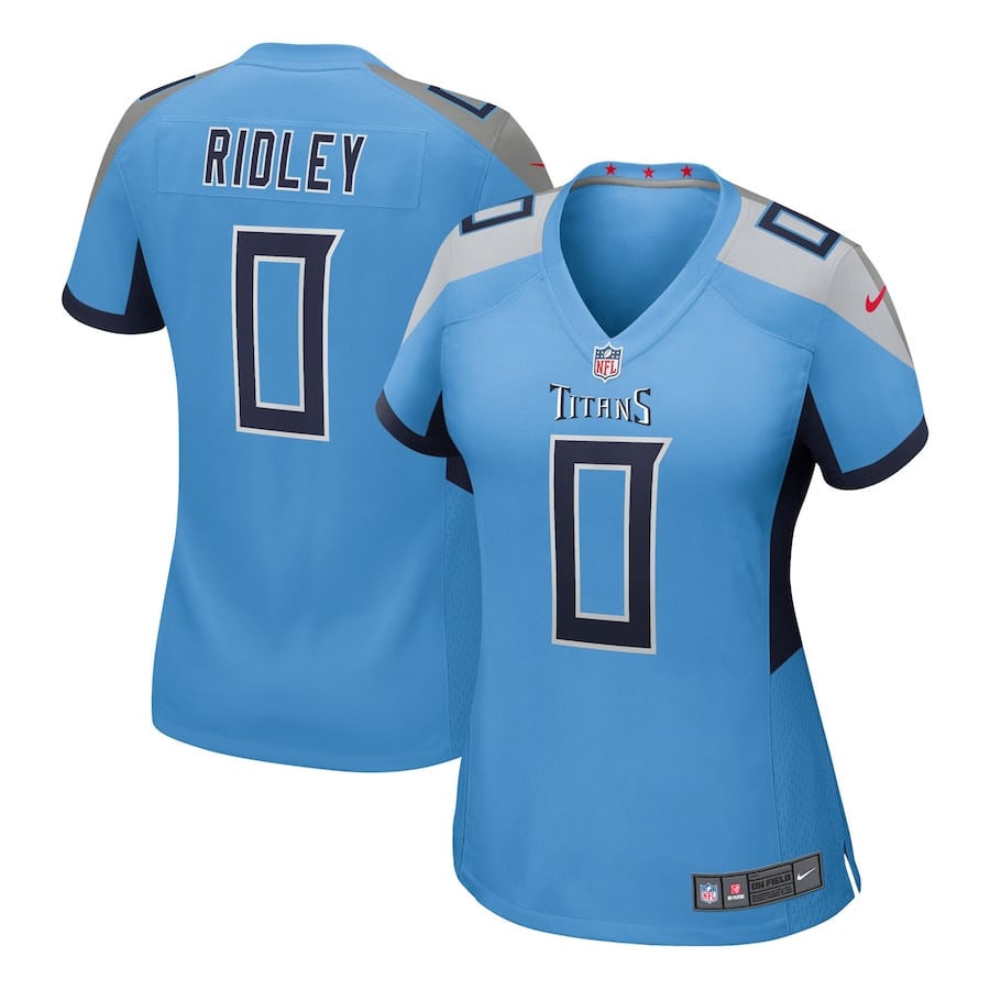 Calvin Ridley 0 Tennessee Titans Women's Team Game Jersey - Light Blue