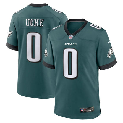 Josh Uche 0 Philadelphia Eagles Team Game Men Jersey - Midnight Green