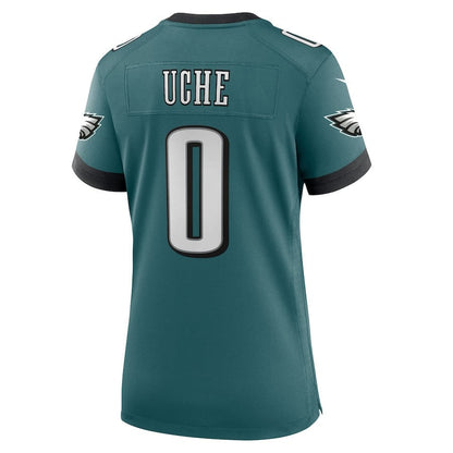Josh Uche 0 Philadelphia Eagles Women's Team Game Jersey - Midnight Green