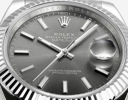 Rhodium Gray & Stainless Steel 41MM Watch