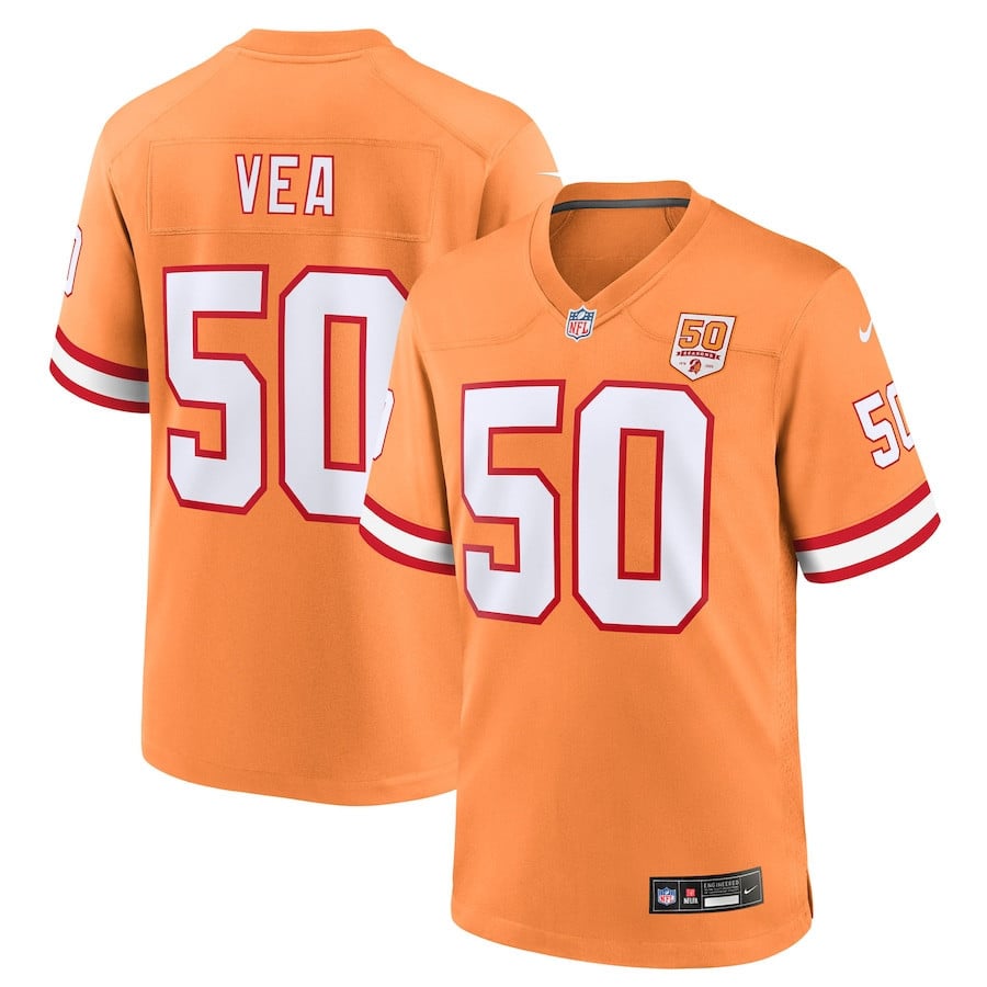 Vita Vea 50 Tampa Bay Buccaneers 50th Season Game Men Jersey - Creamsicle