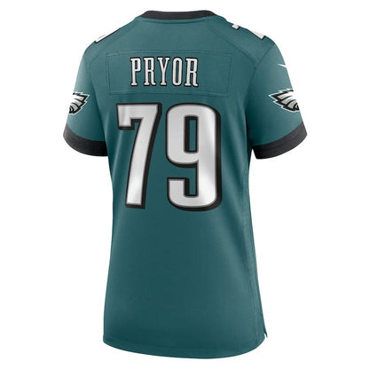 Matt Pryor 79 Philadelphia Eagles Women's Team Game Jersey - Midnight Green