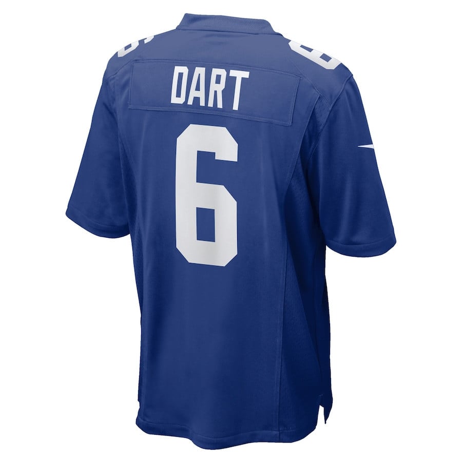 Jaxson Dart 6 New York Giants 2025 Draft First Round Pick Game Men Jersey - Royal