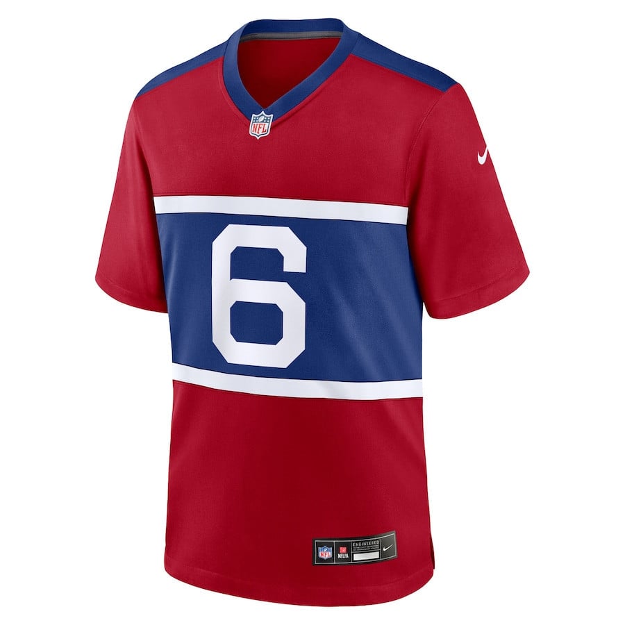 Jaxson Dart 6 New York Giants Alternate Century Red Game Men Jersey - Red