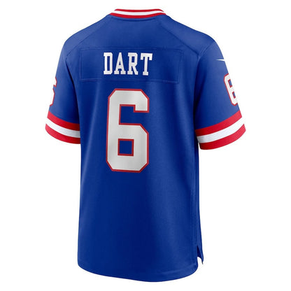 Jaxson Dart 6 New York Giants Alternate 2 Classic Game Men Jersey - Royal