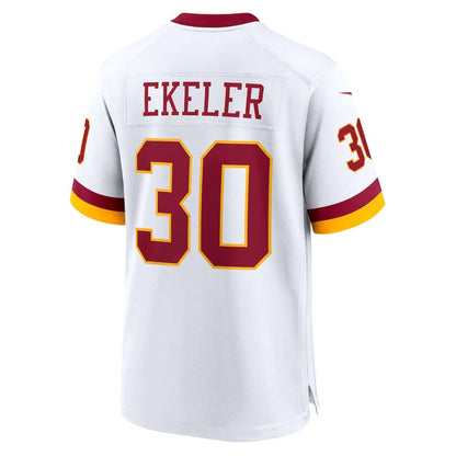 Austin Ekeler 30 Washington Commanders Game Super Bowl Era Men Jersey - White