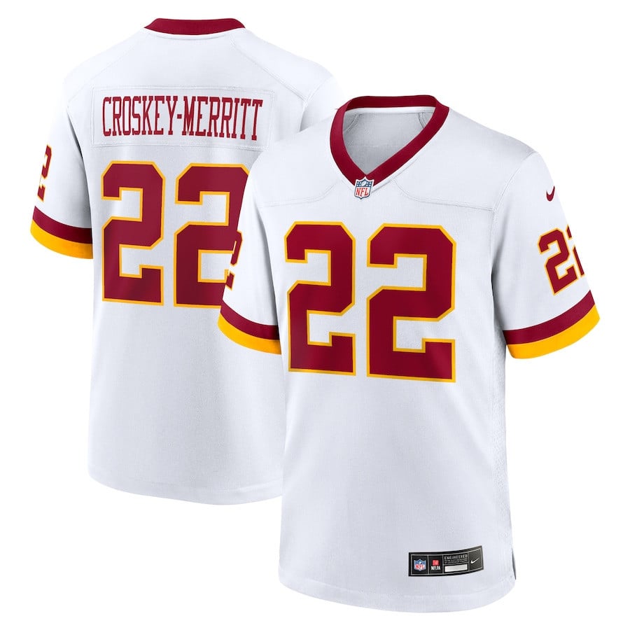 Jacory Croskey-Merritt 22 Washington Commanders Game Super Bowl Era Men Jersey - White