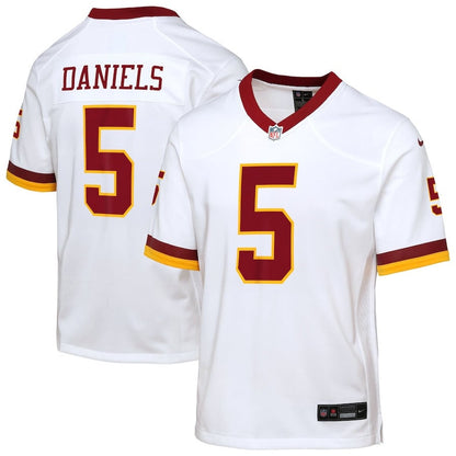 Jayden Daniels 5 Washington Commanders YOUTH Game Super Bowl Era Jersey - White