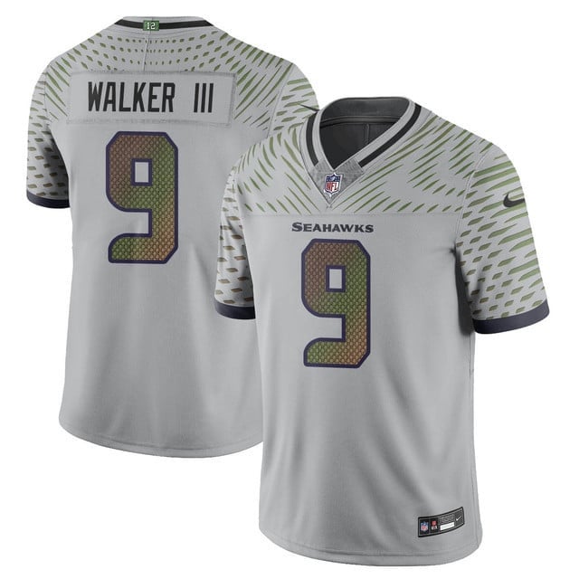 Kenneth Walker III 9 Seattle Seahawks Vapor F.U.S.E. Limited Rivalry Series Men Jersey - Gray